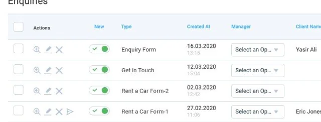CMS interface screenshot
