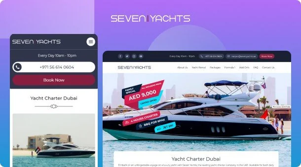 Website Design for Seven Yachts