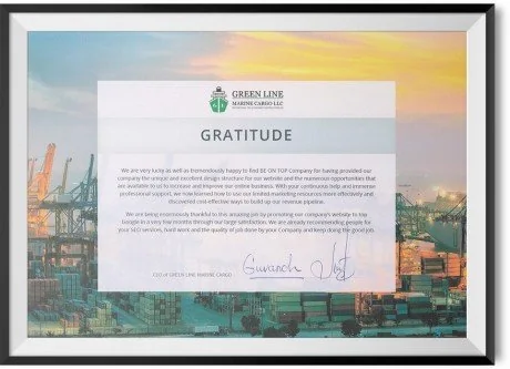 Gratitude from Green Line Marine Cargo – Client Testimonial